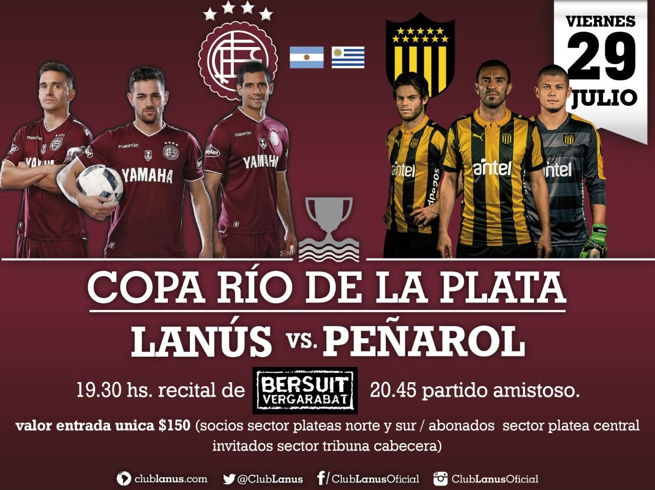 Venta de entradas vs Lanús (Copa Río de La Plata) Padre y Decano
